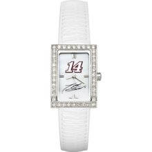 LogoArt Tony Stewart Ladies Allure White Leather Watch