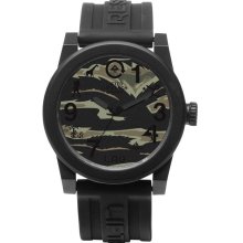 LRG Unisex Icon Graphic Analog Plastic Watch - Black Rubber Strap - Camouflage Dial - WICO384001-BL12