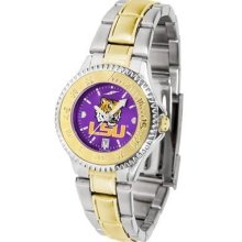 LSU Tigers Ladies Stainless Steel and Gold Tone Watch