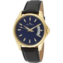 Lucien Piccard Watches Men's Excalibur Blue Dial Gold Tone IP Case Bla