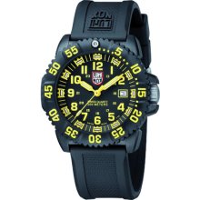 Luminox Mens EVO Navy SEAL Colormark Carbon Watch - Black Rubber Strap - Yellow Dial - L3055