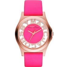 MARC by Marc Jacobs 'Henry Skeleton' Watch Knockout Pink/ Rose Gold