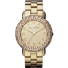 MARC by Marc Jacobs 'Marci' Mirror Dial Crystal Bezel Watch Gold