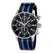 Maurice Lacroix Pontos S Chronograph Blue 43mm Watch - Black/Blue Dial, SS Bracelet + Nylon Strap PT6008-SS002-331 Sale Authentic