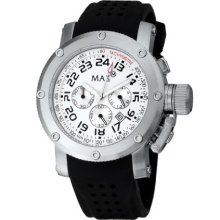 Max Xl Men's Quartz Watch With White Dial Analogue Display And Black Rubber Strap 5-Max422
