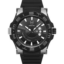 Meister Mens Prodigy Stainless Watch - Black Rubber Strap - Black Dial - PRS103B
