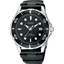 Men`s Pulsar Sport Watch W/ One Way Rotating Bezel