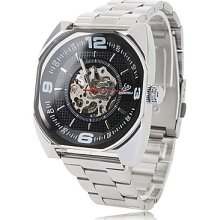 Men's Alloy Analog Mechanical Watch Wrist 9354 (Silver)