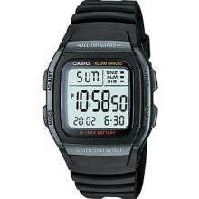Men's casio casual classic dual time alarm watch w96h-1bv
