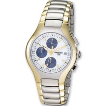 Mens Charles Gold-plated Silver White Dial Chronograph Watch
