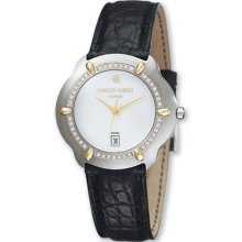 Mens Charles Hubert 0.5ct Diamond/18k Gold Crocodile White Dial W ...