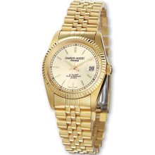 Mens Charles Hubert 14k Gold-plated Champagne Dial Watch