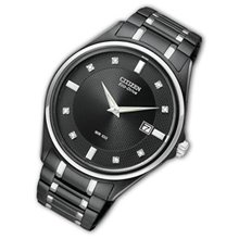 Men's Citizen Eco-Drive Diamond Accent Watch with Black Dial (Model: AU1054-54G) citizen