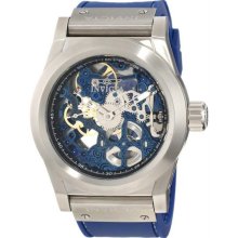 Men's Corduba Stainless Steel Case Blue Skeleton Dial Rubber Strap