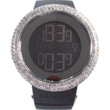 Mens Diamond Gucci Watch Round Cut G Color Digital 8.00ct