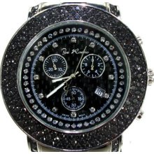 Mens Diamond Round Cut Black Color Joe Rodeo Junior RJJU 45 6.00ct