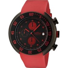 Men's Driver Chronograph Black Dial Black IP Case Red