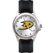 Mens Fantom Anaheim Ducks Watch With Leather Strap