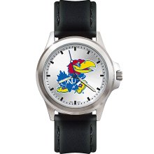 Mens Fantom University Of Kansas Jayhawks Watch With Leather Strap