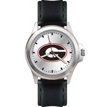 Mens Fantom University Of Georgia Bulldogs Watch With Leather Strap