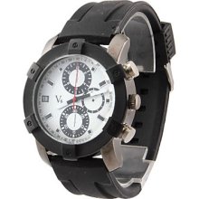 Men's Fashion Rubber Analog Quartz Wrist Sports Watch (Black)