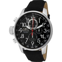 Men's Force Chronograph Black Dial Black Leather