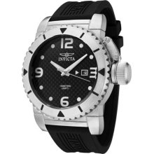 Men's Invicta II Black Carbon Fiber Dial Black Polyurethane