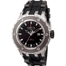Men's Invicta Reserve Collection GMT Stainless Steel Watch with Black