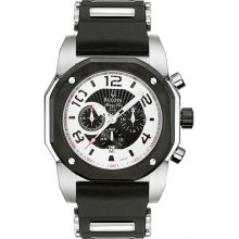 Men's Marine Star Chronograph Black Bezel Black Dial Rubber Strap