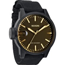 Men's Nixon The Chronicle Watch in Matte Black/Orange Tint