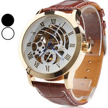 Men's PU Analog Automatic Wrist Mechanical Watch (Assorted Colors)