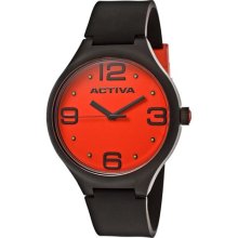 Men's Red Dial Black Polyurethane ...