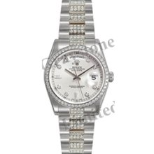 Men's Rolex Oyster Perpetual Day-Date Watch - 118346_SilverDDPKB
