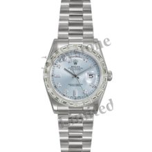Men's Rolex Oyster Perpetual Day-Date Watch - 118366_IBlueDDBDB
