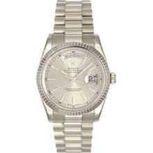 Men's Rolex President Day-Date Watch 118239 Silver Dial