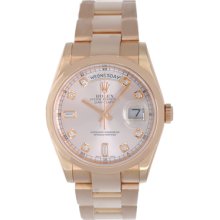 Men's Rolex President Day-Date Watch 118205 Rose Colored Dial