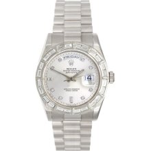 Mens Rolex President Day-Date Watch 118239 Factory Silver Diamond Dial