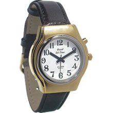 Mens Royal Tel Time One Button Talking Watch with Leather Band