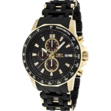 Men's Sea Spider Chronograph Black Polyurethane & 18K Gold Plated SS