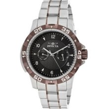 Men's Specialty Black Textured Dial Stainless Steel ...