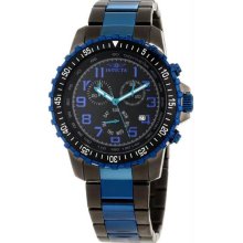 Men's Specialty Stainless Steel Case and Bracelet Chronograph Black Di