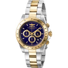 Men's Speedway Chronograph 18k Gold Plated Two Tone Stainless