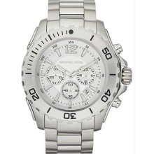Men's Stainless Steel Case Quartz Chronograph Silver Dial Date Display