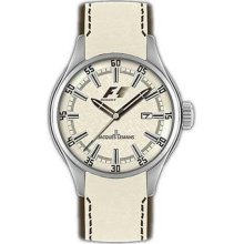 Men's Stainless Steel Formula One Cream Dial Leather Strap