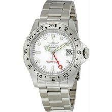 Men's Stainless Steel Pro Diver Quartz GMT White Dial