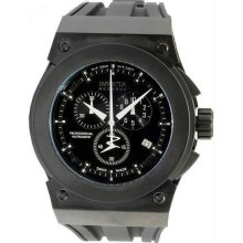 Men's Stainless Steel Reserve Swiss Chronograph Black Dial Rubber Strap