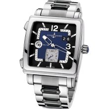 Mens Stainless Steel Silver Dial Ulysse Nardin Quadrato Dual Time
