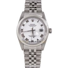 Men's Steel Datejust Model Jubilee Band White Roman Dial