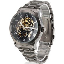 Men's Stylish Mechanical Analog Watch Wrist (Black)