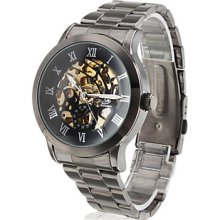 Men's Stylish Mechanical Analog Watch Wrist (Black)